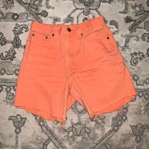 orange jean shorts
